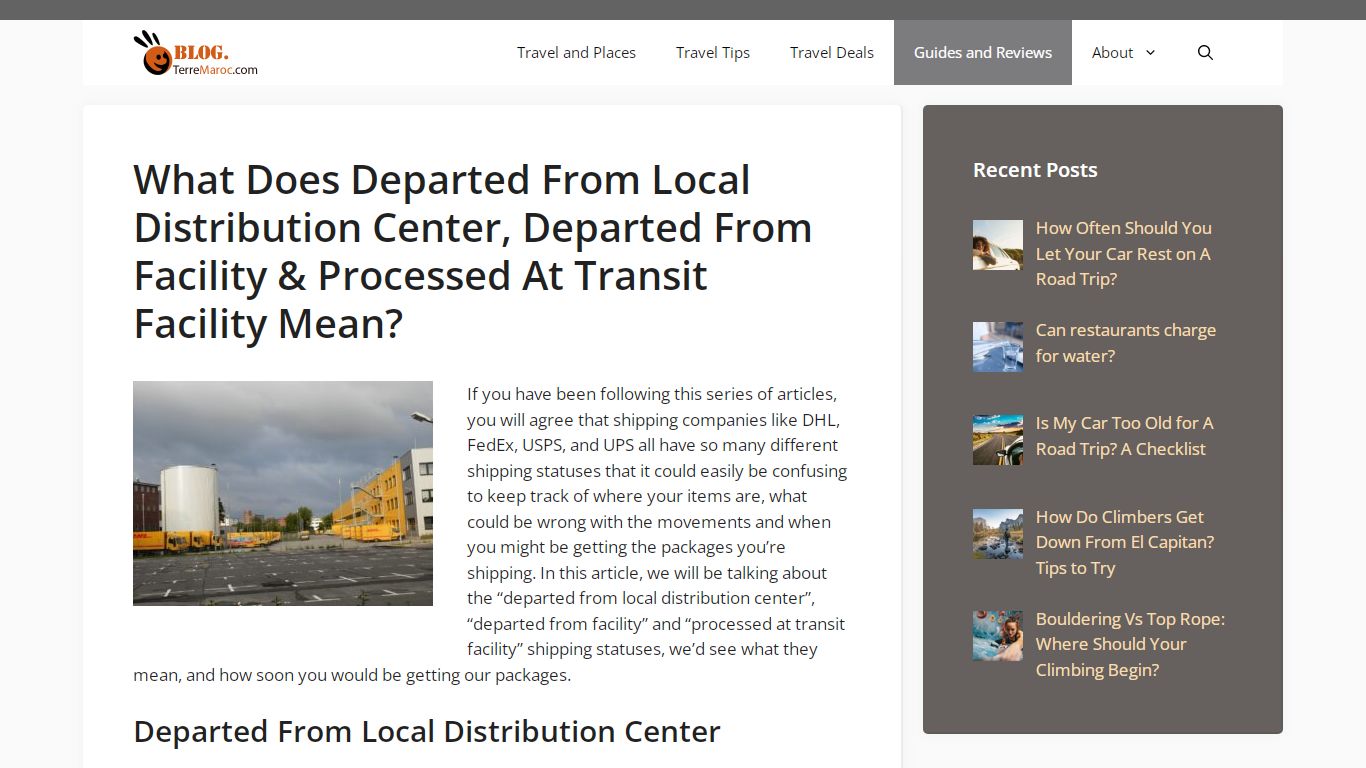 What Does Departed From Local Distribution Center, Departed From ...